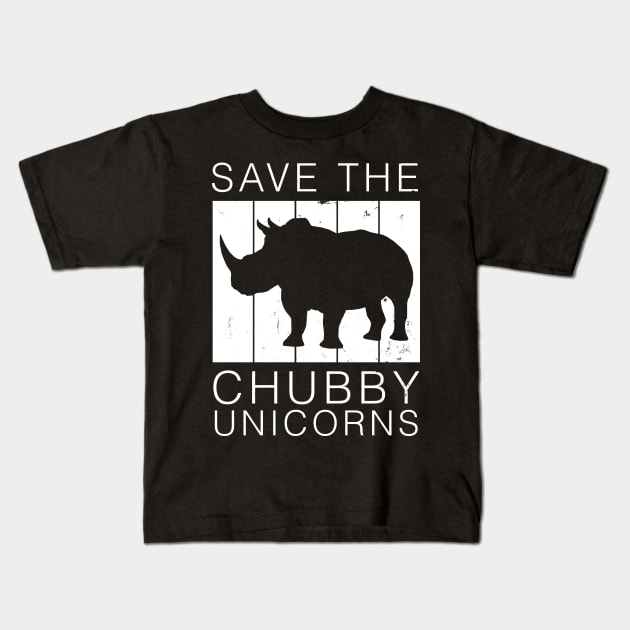 Save The Chubby Unicorns Rhino Rhinoceros Retro Vintage WIldlife Rescue Animal Rights Funny Kids T-Shirt by Shirtsurf